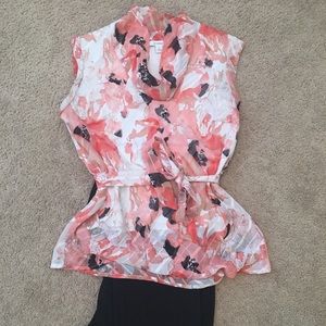 Floral Blouse with tie